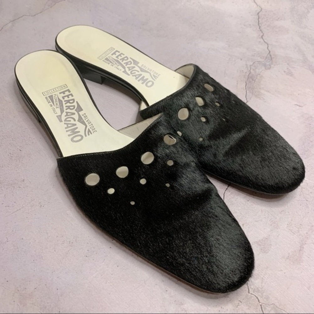 Salvatore Ferragamo calf hair mules